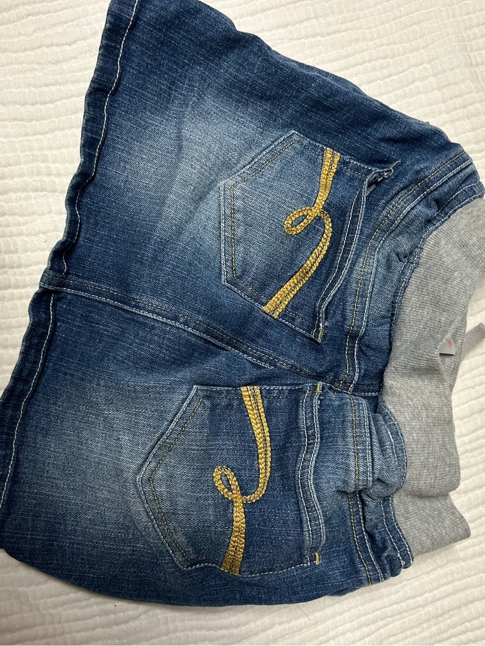Justice Grey Waistband Skirt with Navy Lining